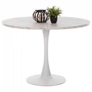 Τραπέζι Τραπεζαρίας Rollo HM9422.11 Στρογγυλό 120x74cm White