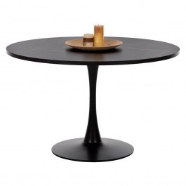 Τραπέζι Τραπεζαρίας Rollo HM9422.12 Στρογγυλό 120x74cm Black WHITE