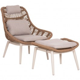 Πολυθρόνα Με Υποπόδιο Lounge Remvazzo HM6561.02 90x85x96cm Beige-Natural NATURAL-BEIGE