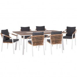 Garden Dining Set Maerly (Set 7Pcs) HM10826.01 200x100x75cm Natural-White NATURAL-WHITE