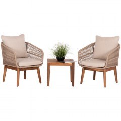 Garden Dining Set Ruth (Set 3Pcs) HM6229 50x50x45cm Natural-Beige