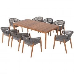 Garden Dining Set Navant (Set 9Pcs) HM21066.01 200x100x75cm Natural-Grey