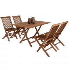 Τραπεζαρία Κήπου Kendall (Σετ 5Τμχ) HM11955 120x80x75cm Natural