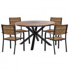 Garden Dining Set Moril (Set 5Pcs) HM10870.01 D120x74cm Anthracite-Natural