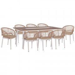 Garden Dining Set Magnet (Set 9Pcs) HM10828.02 200x100x75cm Natural-White