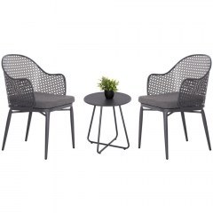 Garden Dining Set Orego (Set 3Pcs) HM21107.01 D45x50cm Dark Grey