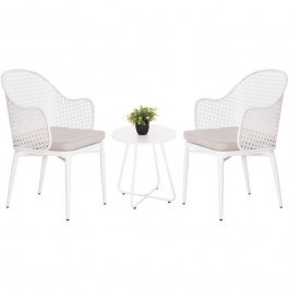 Garden Dining Set Orego (Set 3Pcs) HM21107.02 D45x50cm White WHITE