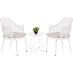 Garden Dining Set Orego (Set 3Pcs) HM21107.02 D45x50cm White