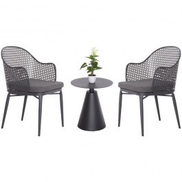 Garden Dining Set Orego (Set 3Pcs) HM21106.01 D50x56cm Dark Grey DARK GREY