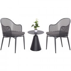 Garden Dining Set Orego (Set 3Pcs) HM21106.01 D50x56cm Dark Grey