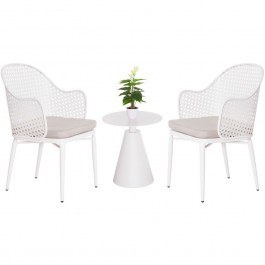 Garden Dining Set Orego (Set 3Pcs) HM21106.02 D50x56cm White WHITE