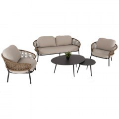 Σαλόνι Κήπου Brey (Σετ 5Τμχ) HM6079 Anthracite-Beige