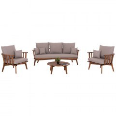 Garden Lounge Harra (Set 4Pcs) HM6236 Natural-Grey