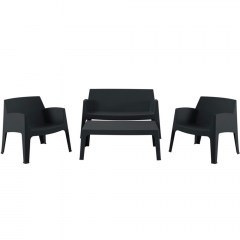 Garden Lounge Sleek (Set 4Pcs) HM21268.02 Black