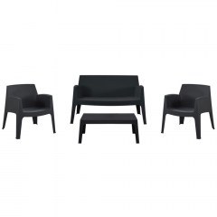 Σαλόνι Κήπου Sleek (Σετ 4Τμχ) HM21275.02 Black