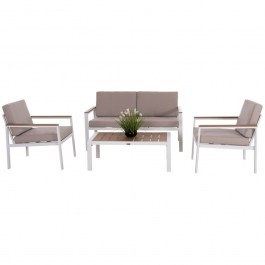 Σαλόνι Κήπου Safin (Σετ 4Τμχ) HM6278.01 White-Beige WHITE-BEIGE