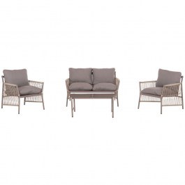 Σαλόνι Κήπου Deandra (Σετ 4Τμχ) HM6507.02 Champagne-Grey GREY-CHAMPAGNE