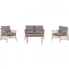 Σαλόνι Κήπου Deandra (Σετ 4Τμχ) HM6507.02 Champagne-Grey