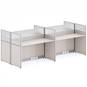 Desk - Workstation 4 Seats Newline HM18288 249x123x110cm Ecru