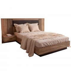 Bed With Nightstands Harry (For Mattress 160x200cm) HM750.01 264x205x115cm Natural-Black