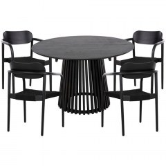 Dining Oslo (Set 5Pcs) HM21075.01 D120x76,5cm Black