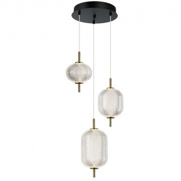Φωτιστικό Οροφής Pellucid 4297700 Φ35x140cm Led 1456lm 20W 3000K Clear-Bronze Viokef