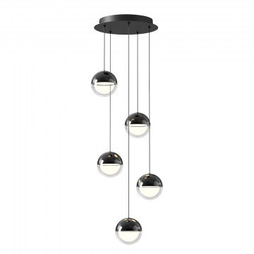 Pendant Light Zirea 4329900 30W 3000K 1191lm 30x166cm Black-Clear Viokef