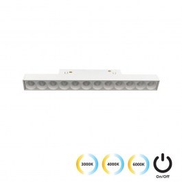 Linear Light Magnetic Antiglare 4244407S 13W 3000K/4000K/6000K CCT Switch 1050lm 22x4,5cm White Viokef WHITE