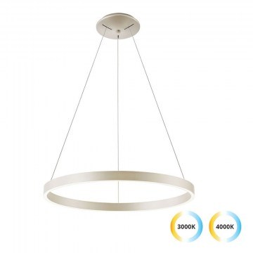 Saturn Pendant Light 4342700 48W 3000K/4000K CCT 2200Lm IP21 60x150cm Brushed Champagne Silver Viokef