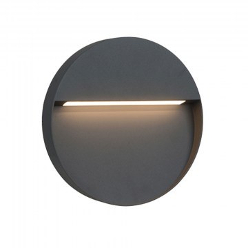 Round Lesa Wall Light 4352100 4W 3000K 28Lm IP65 12cm Dark Grey Viokef