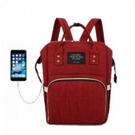 Τσάντα Μωρού Πλάτης B-76 Με USB 40x13x26 Bordo Living Traveling Share BORDO