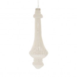 Στολίδι Χριστουγεννιάτικο Κρεμαστό 86107 8x22cm Pearl White WHITE