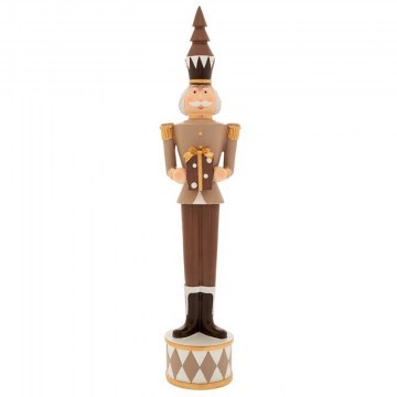 Christmas Decorative Figure Soldier Who Holds a Gift 86839 9x10x47cm Multi