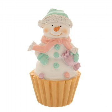 Christmas Decorative Figure Snowman Cupcake 87282 8,5x8x15cm Multi