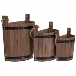 Pot-Bucket With Handle (Set of 3) 89620 Brown BROWN