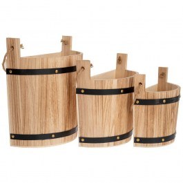 Pot-Bucket With Handle (Set of 3) 89619 Natural NATURAL
