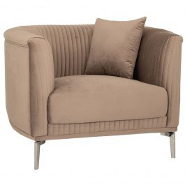 Πολυθρόνα Βελούδινη 88046 105x91x75cm Silver-Brown BROWN