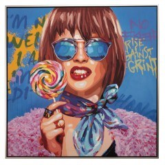 Πίνακας Με Ελαιογραφία Γυναίκα 84834 82x4x82cm Multi