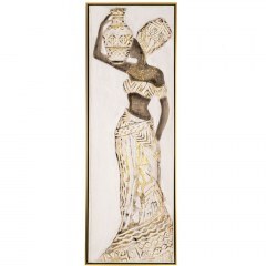 Πίνακας Με Γυναίκα 84820 42x4.5x122cm Ecru-Black