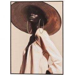 Πίνακας Γυναίκα Με Καπέλο 89172 100x4.5x140cm Multi