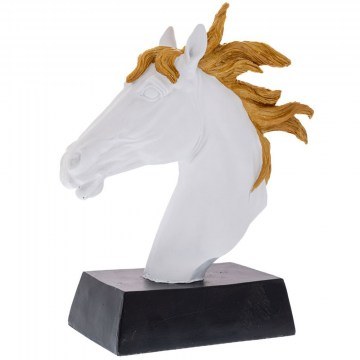 Horse Bust 84564 23x11x28.5cm Gold-White