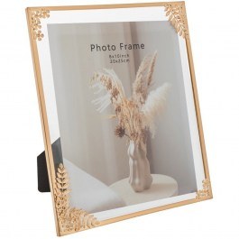 Κορνίζα Με Σχέδιο Λουλούδι 89381 20x25cm Gold GOLD