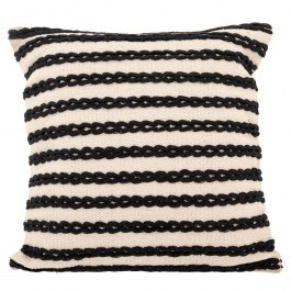 Διακοσμητικό Μαξιλάρι (Με Γέμιση) Ριγέ 88912 Black-White BLACK-WHITE