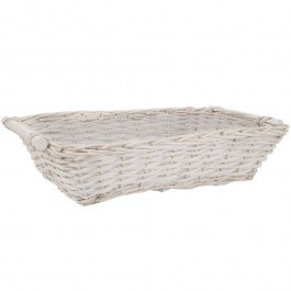 Wicker Basket 89065 57x44x15cm White WHITE