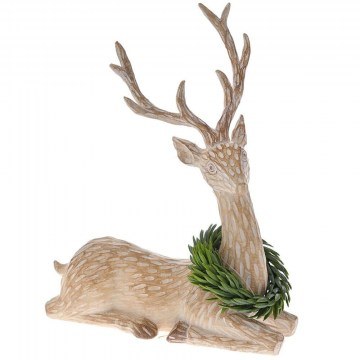 Christmas Decorative Figure Reindeer 82793 20x8x26cm Brown-Green