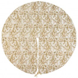 Χριστουγεννιάτικη Ποδιά Δέντρου Embroidery 20089 120cm Ecru-Gold ECRU-GOLD