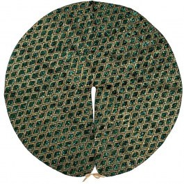Χριστουγεννιάτικη Ποδιά Δέντρου Juliet 20086 120cm Green-Gold GREEN-GOLD