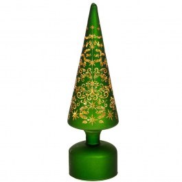 Διακοσμητικό Δεντράκι Περιστρεφόμενο Με Φως Led 90905 9x9x31cm Green GREEN