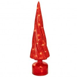 Rotating Decorative Tree With Led Light 90900 10x10x39,5cm Red RED