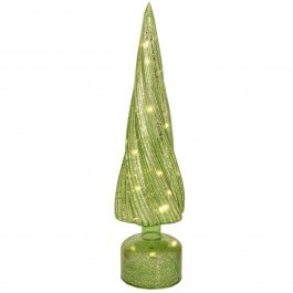 Rotating Decorative Tree With Led Light 90902 10x10x39,5cm Green GREEN